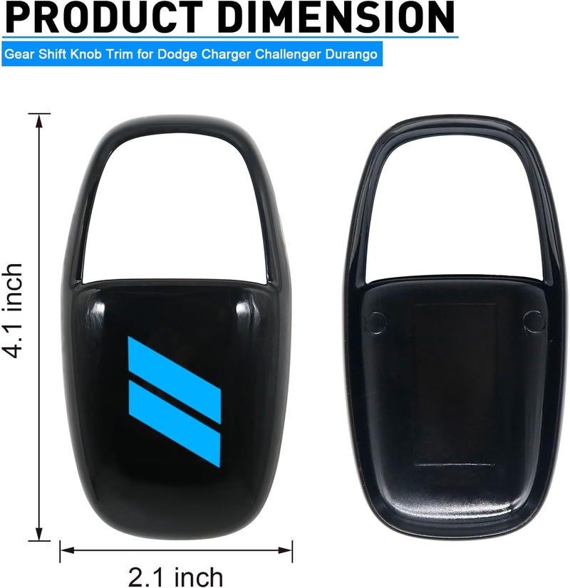 REMOCH Gear Shift Knob Head Cover for Dodge Charger, Challenger, and Durango (2015-2026) - Blue Trim - Image 5