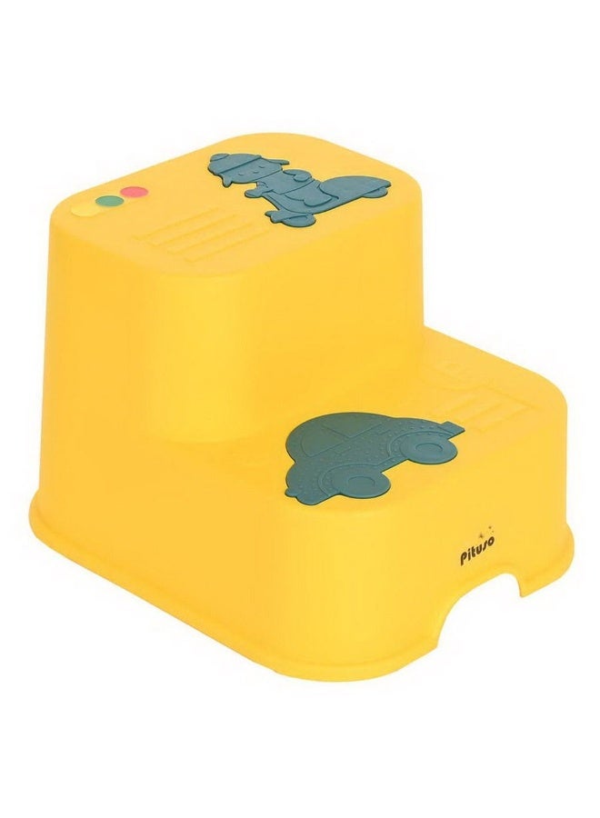 سلم وكرسي أطفال 2 في 1 بلاستيك بدرجتين ضد الانزلاق - Image 3