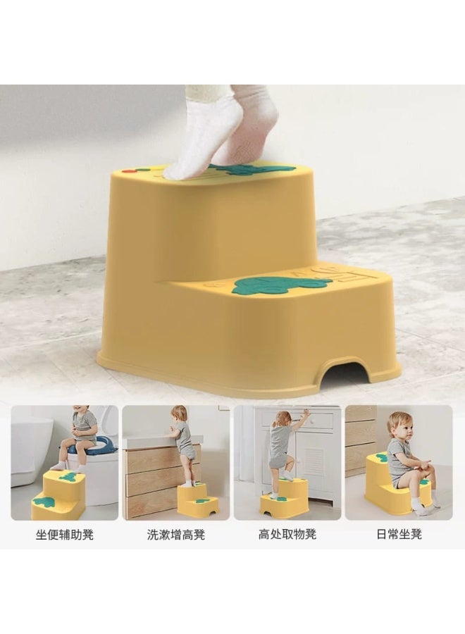 سلم وكرسي أطفال 2 في 1 بلاستيك بدرجتين ضد الانزلاق - Image 4