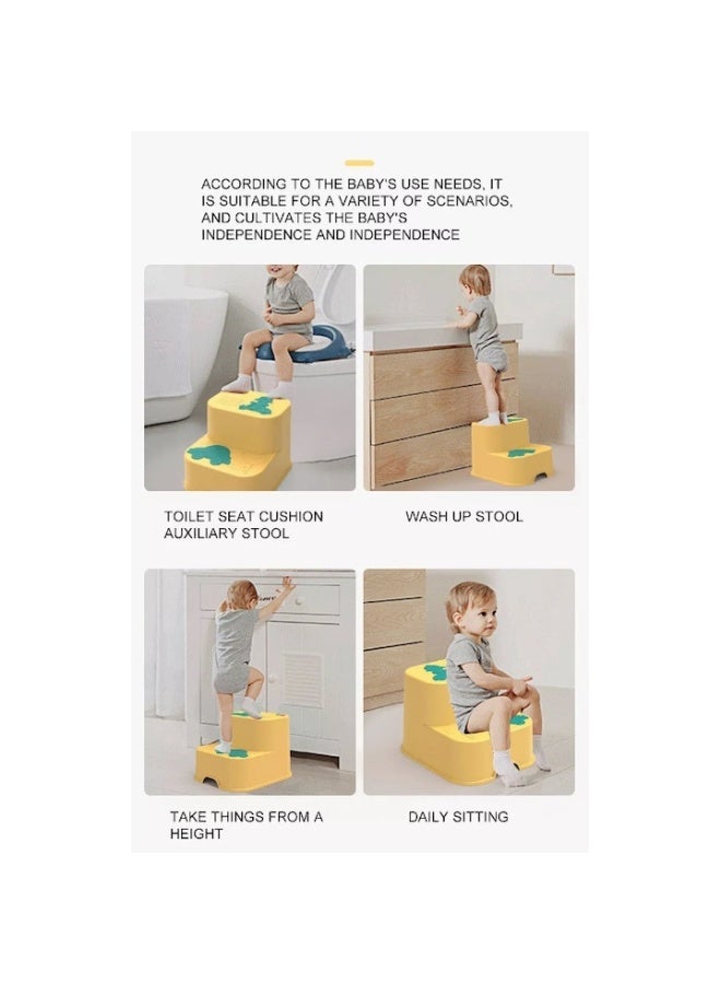 سلم وكرسي أطفال 2 في 1 بلاستيك بدرجتين ضد الانزلاق - Image 5