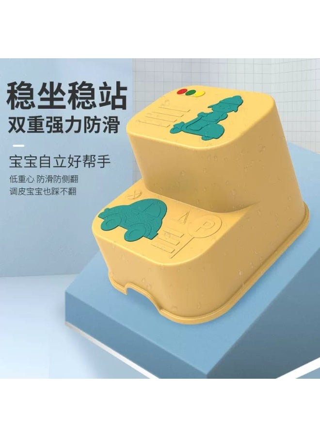 سلم وكرسي أطفال 2 في 1 بلاستيك بدرجتين ضد الانزلاق - Image 2