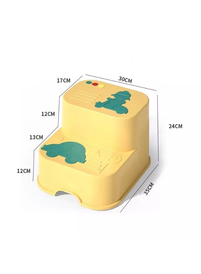سلم وكرسي أطفال 2 في 1 بلاستيك بدرجتين ضد الانزلاق - Image 1