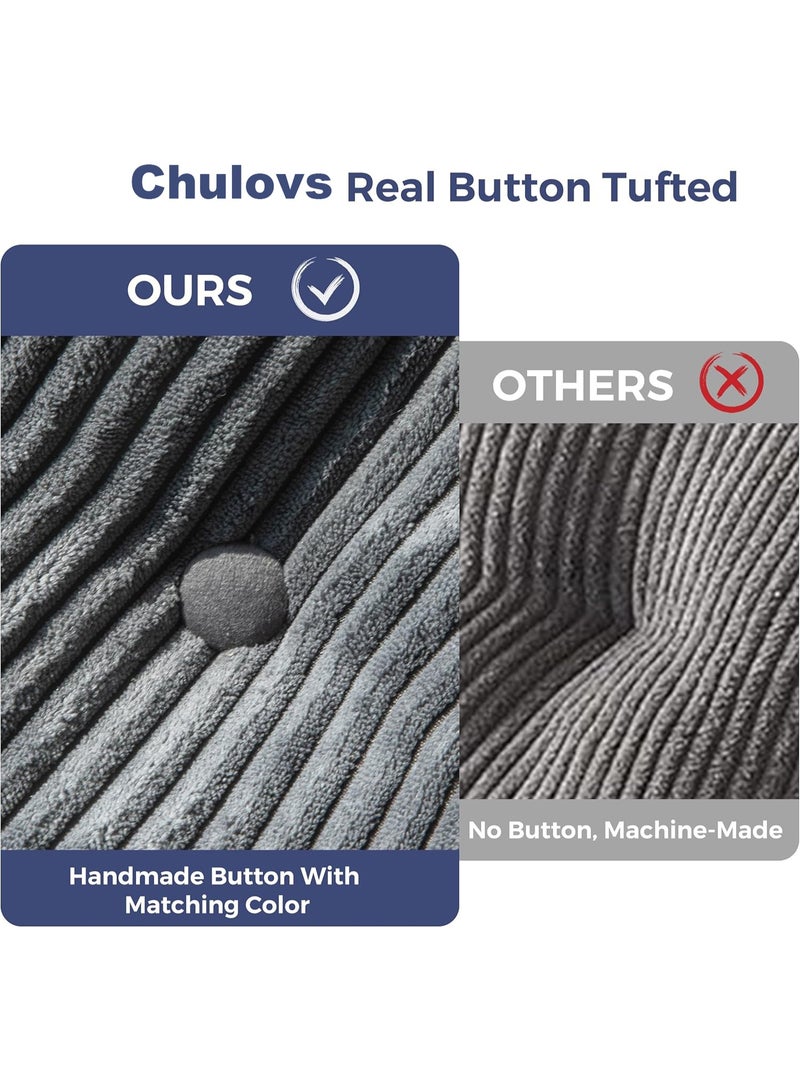 تشولوفز أريكة سرير قابلة للطي - كرسي نوم قابل للتحويل مع وسادة، مرتبة قابلة للطي ودعامة للظهر، أريكة أرضية محمولة قابلة للطي لغرفة المعيشة وغرفة النوم، رمادي داكن، مقاس فردي - Image 5