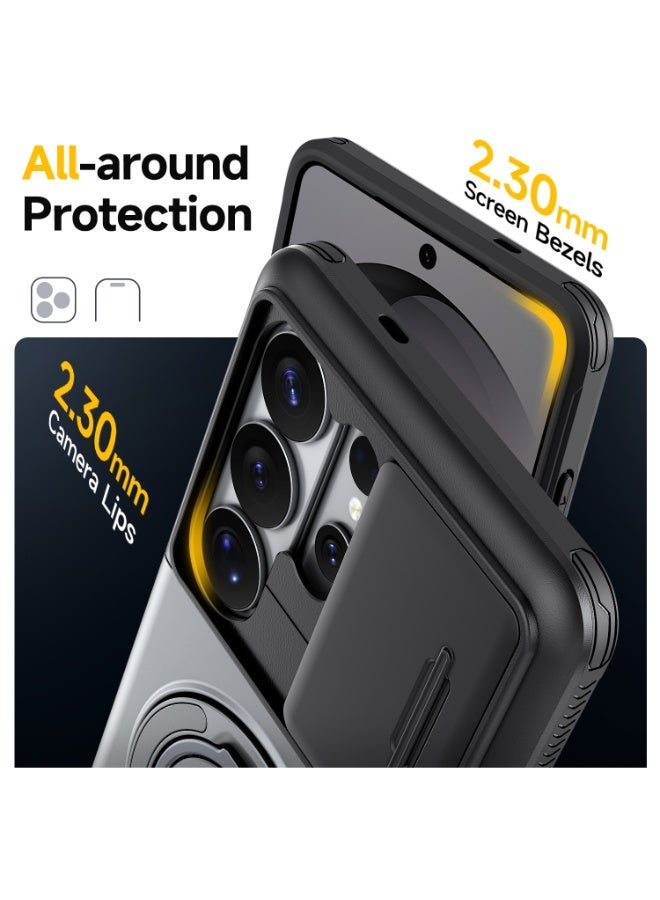 Multifunctional Case for Samsung S23/S24/S25/S26 Ultra with Slide Camera Cover, Magnetic Stand & Card Slot, Shockproof Phone Cover - Image 5