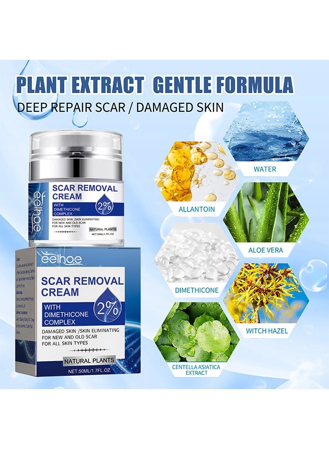 إيلهو كريم إزالة الندوب بمركب ديميثيكون 2% تأثير سريع للندوب الجديدة والقديمة الناتجة عن الحمل والحروق وندوب العمليات لإصلاح الجلد التالف وتغذية وتفتيح البشرة 50 مل - Image 3