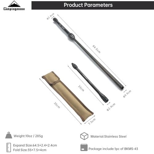 camping moon Campingmoon Stainless Steel Camping Blow Fire Tube by Mouth Telescopic Campfire Tool Camping Accessories (Black) - Image 2