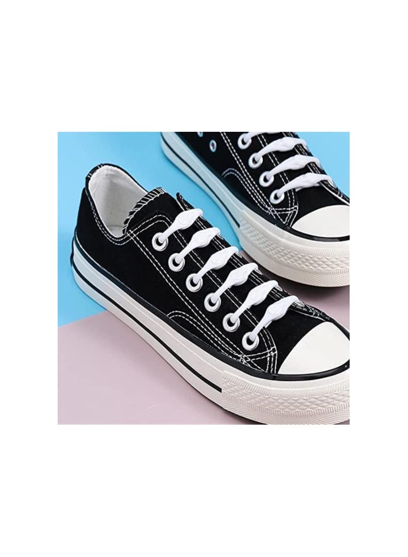 سبيس شوب أربطة أحذية للأحذية مكونة من 12 قطعة من أربطة الحذاء المصنوعة من السيليكون الكسول وأربطة أحذية مطاطية مستديرة خاصة من المطاط غير المربوط للأحذية الرياضية بأحزمة مناسبة - Image 3