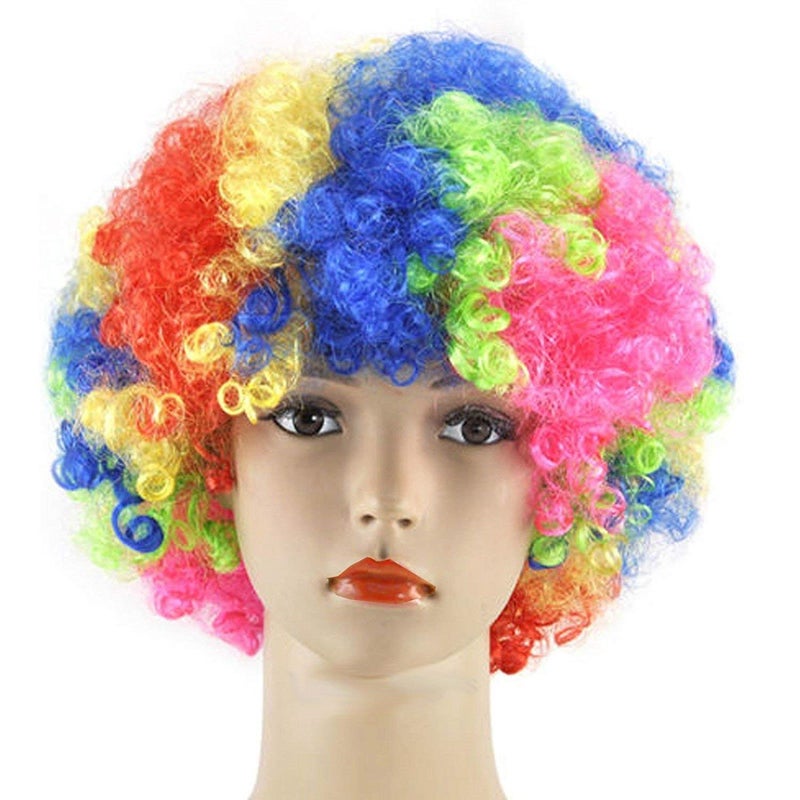 brown leaf Fancy Multicolor Men Women Long Hair Fluffy Curly Wig Fancy Party Cosplay Costume Funny Holi Cap Hair Wig Multi Malinga Cap - Image 2
