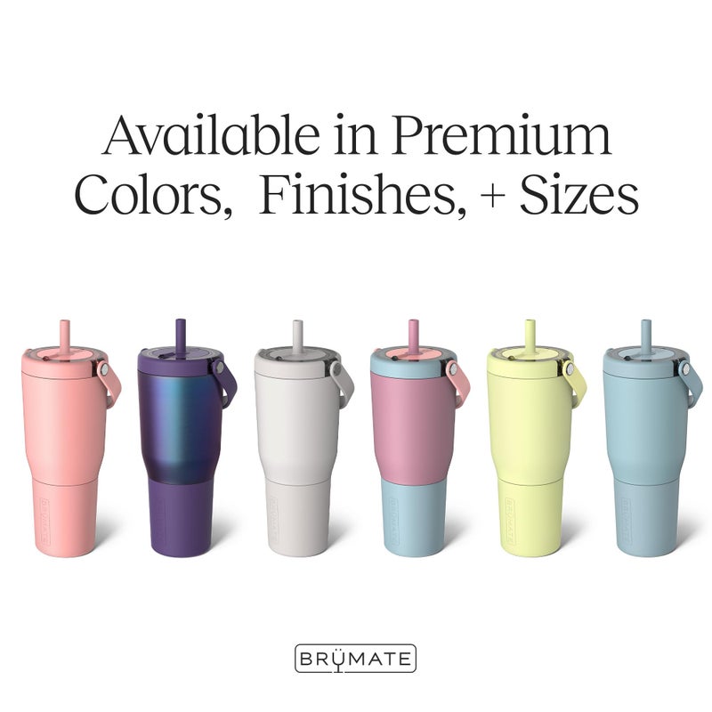 BrÃ¼Mate Resa 35oz 100% Leakproof Travel Tumbler w/Handle & Straw | Flexible SoftSip Straw | Silicone Sleeve for Durability | Stainless Steel | Cup Holder & Travel Friendly Water Bottle (Dark Aura) - Image 3