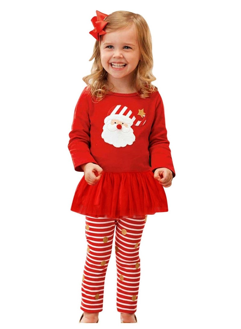 Highland Baby Girl Santa Claus Tulle T-Shirt Top and Pants Christmas Outfit - Medium  - Image 4