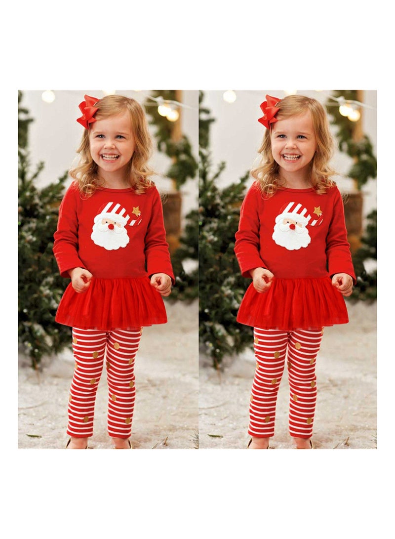 Highland Baby Girl Santa Claus Tulle T-Shirt Top and Pants Christmas Outfit - Medium  - Image 3