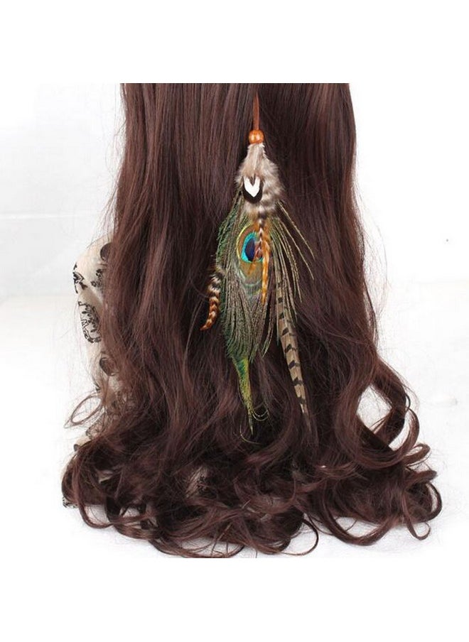 Suoirblss Boho Hippie Hair Extensions With Feather Clip Comb Hairpin Indian Feather Headdress Headdress Diy Accessories For Women Handmade  - Image 4
