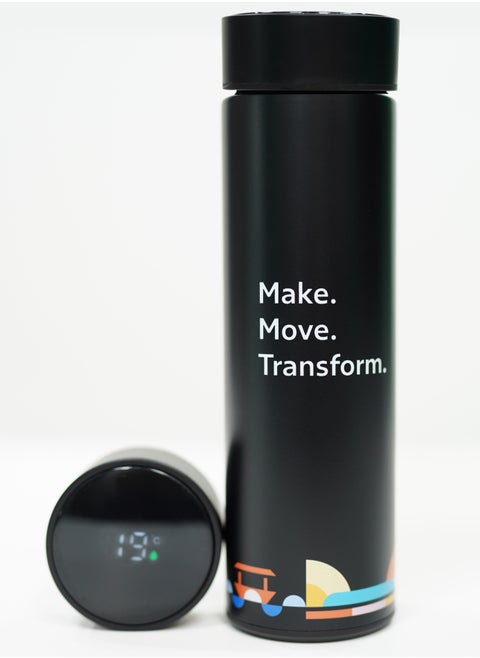RTA Smart Insulated Stainless Steel Bottle with LED Temperature Display 450ml Black