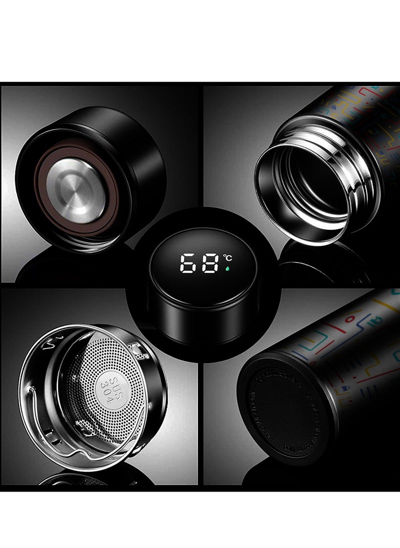 RTA Smart Insulated Stainless Steel Bottle with LED Temperature Display 450ml Black
