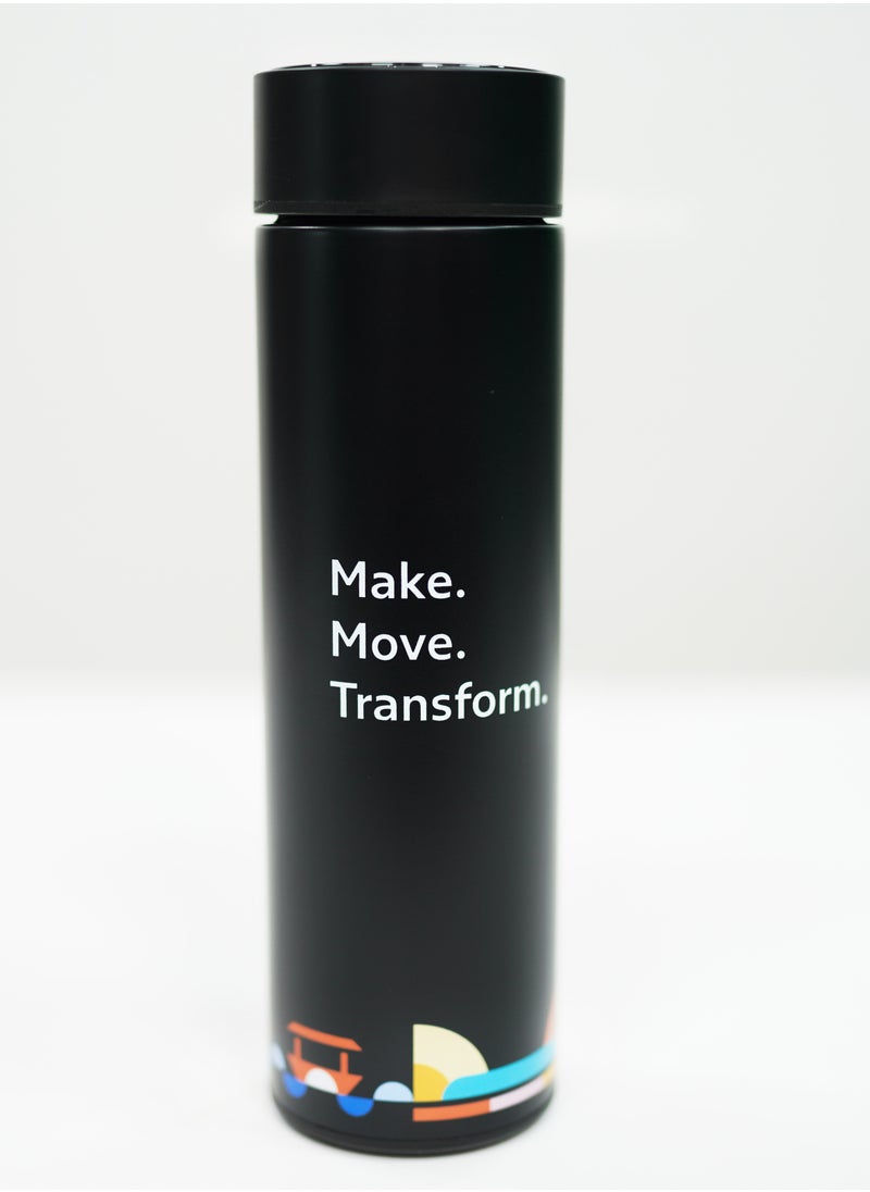 RTA Smart Insulated Stainless Steel Bottle with LED Temperature Display 450ml Black