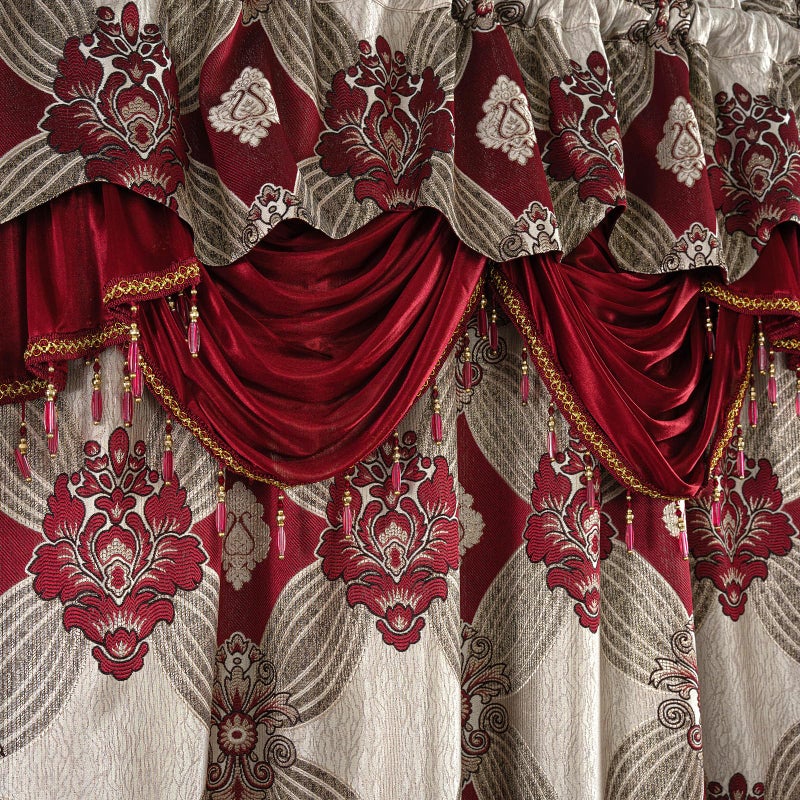 Petrichor Elegant Curtains with Gold Silver Threads 2 Panels Set - Luxury Window Treatment Attached Valance, Sheer Backing, and 2 Tie Backs for Bedroom and Living Room, 54x84 inches, Burgundy - Image 5
