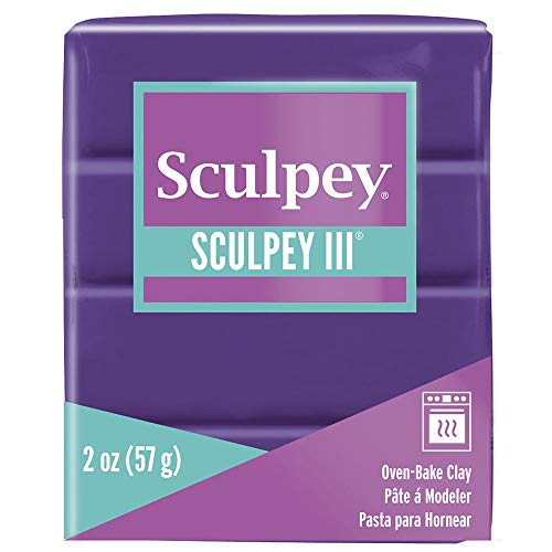 Polyform Sculpey III Polymer Oven-Bake Clay, Purple, Non Toxic, 2 oz. bar, Great for modeling, sculpting, holiday, DIY, mixed media and school projects.Perfect for kids & beginners! - Image 2