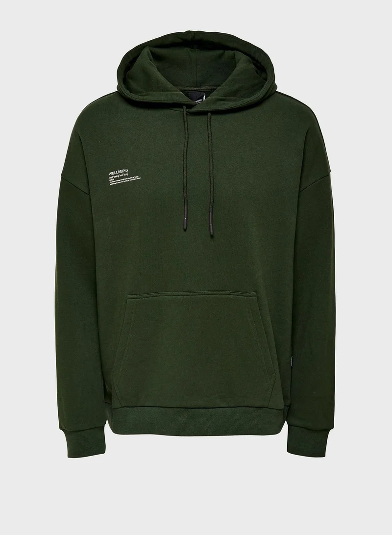 Only & Sons Slogan Hoodie