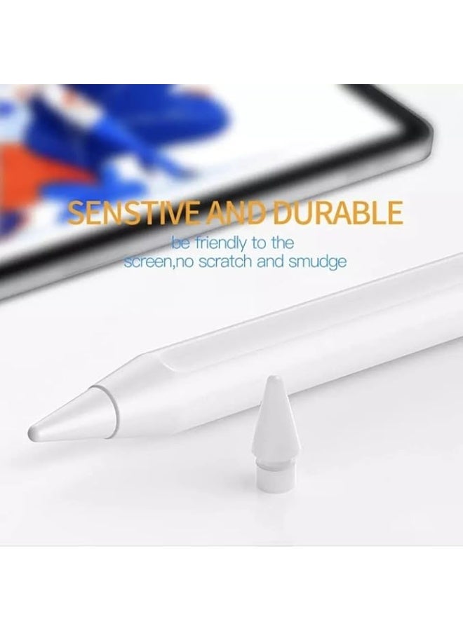 Apple Pencil Tips Replacement and Silicone Nib Cover Set (2 Tip + 3 Protective Covers) – Compatible with Apple Pencil 1st & 2nd Gen, Quiet Writing & Anti-Scratch Protection – White - Image 5