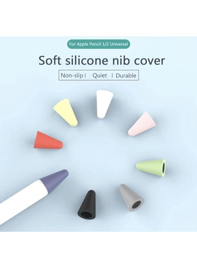 Apple Pencil Tips Replacement and Silicone Nib Cover Set (2 Tip + 3 Protective Covers) – Compatible with Apple Pencil 1st & 2nd Gen, Quiet Writing & Anti-Scratch Protection – White - Image 3