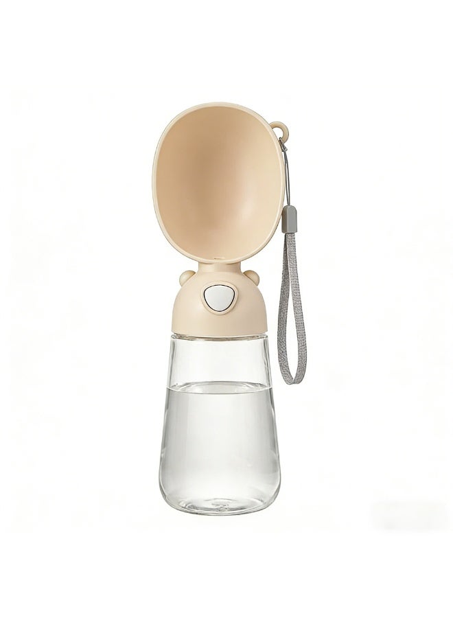 EPET Portable Dog Water Bottle, One-Key Leak-Proof Pet Travel Water Dispenser 28cm x 8.5cm / 550ml (Milk Tea) - Image 1