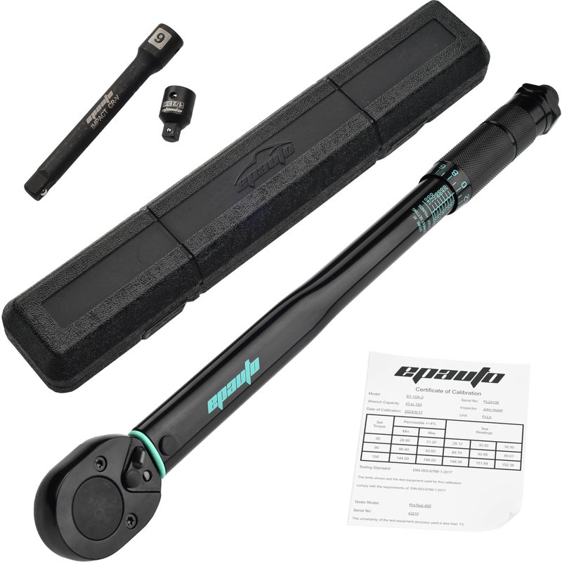 EPAuto 12inch Drive Click Torque Wrench 10150 ftlb 1362035 Nm Black