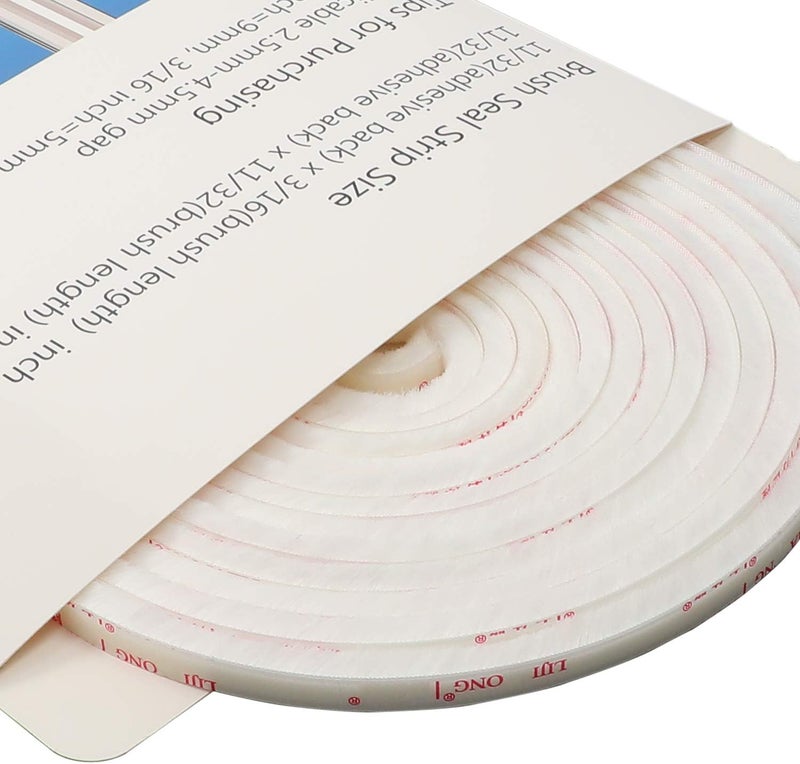 TORRAMI Fuzzy Brush Seal Weatherstripping for Window and Door 11/32 inch x 11/32 inch x 16 ft, Self-Adhesive Felt Insulation Sealing Strip Wind Dust Draft Insect Proof, White - Image 5