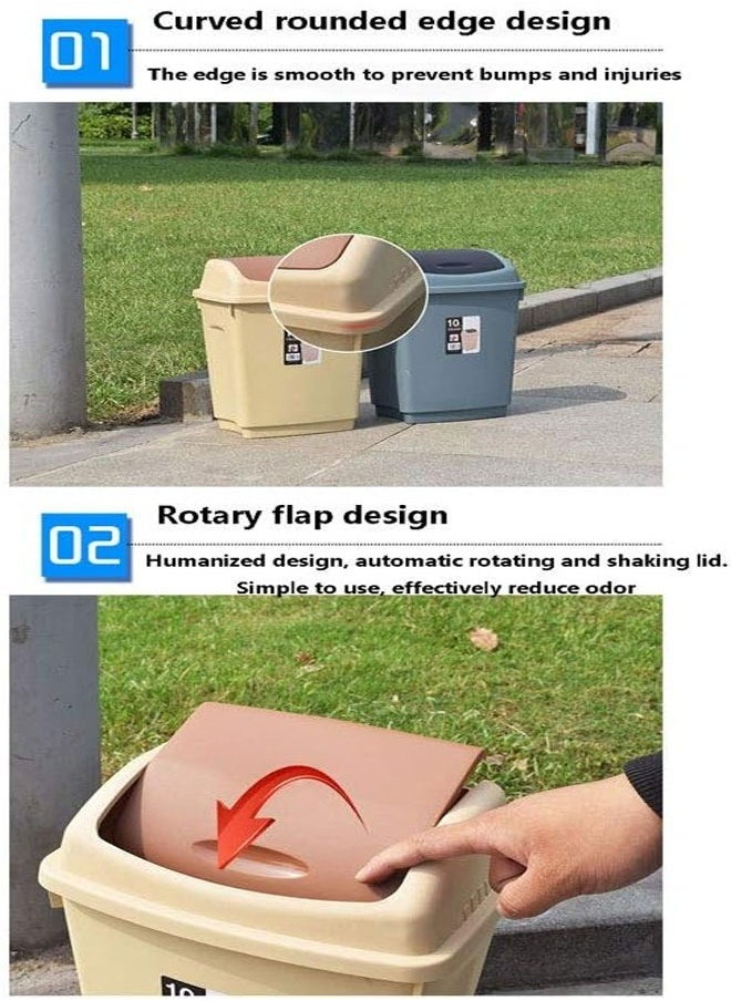 KLNAMAEAAN Premium 10-Litre Plastic Trash Bin with Durable Construction  - Image 4