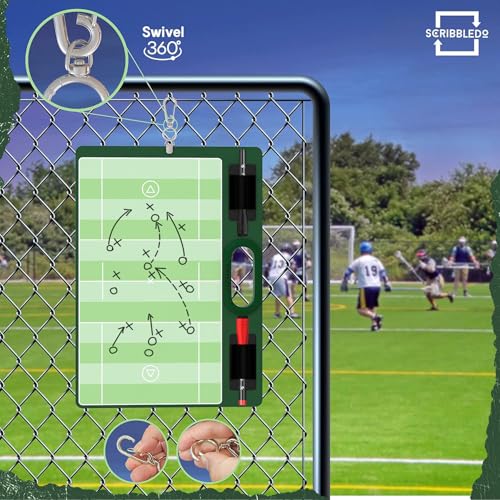 Scribbledo Football Dry Erase Board for Coaches 15x10.5 Double Sided Whiteboard Coaching Board Equipment Includes 2 White Board Markers for The Football Accessories The Perfect Coach Gifts - Image 5