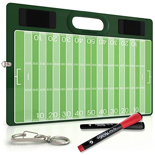 Scribbledo Football Dry Erase Board for Coaches 15x10.5 Double Sided Whiteboard Coaching Board Equipment Includes 2 White Board Markers for The Football Accessories The Perfect Coach Gifts - Image 1