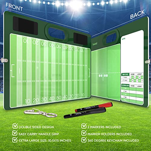 Scribbledo Football Dry Erase Board for Coaches 15x10.5 Double Sided Whiteboard Coaching Board Equipment Includes 2 White Board Markers for The Football Accessories The Perfect Coach Gifts - Image 2
