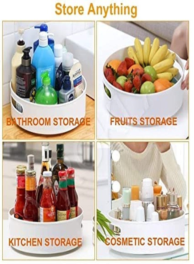 KIDINGTON 360° Rotating Kitchen Accessories Organizer Tray Lazy Susan Rack Multi-Purpose Kitchen Storage Revolving Tray Cosmetic Organiser Rotating Tray Lazy Susan for Kitchen Cabinet Spice Rack - Image 2