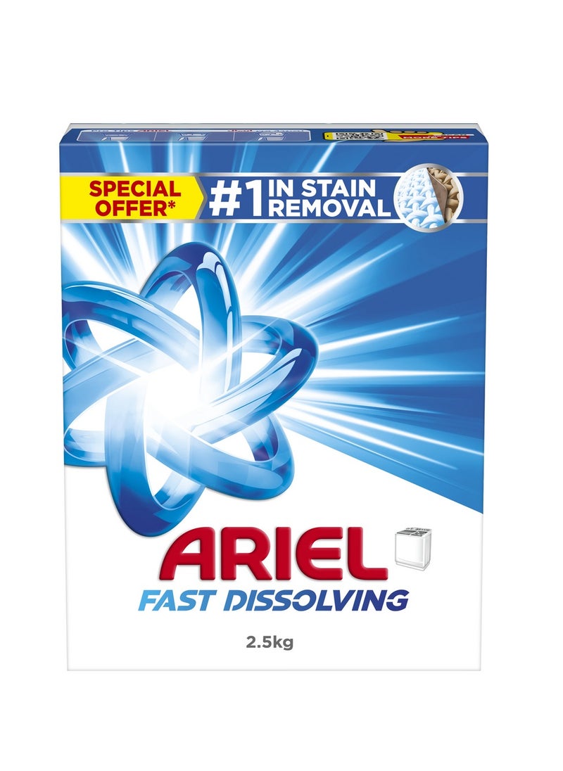 Ariel Fast Dissolving Laundry Detergent Powder 2.5kg  - Image 1