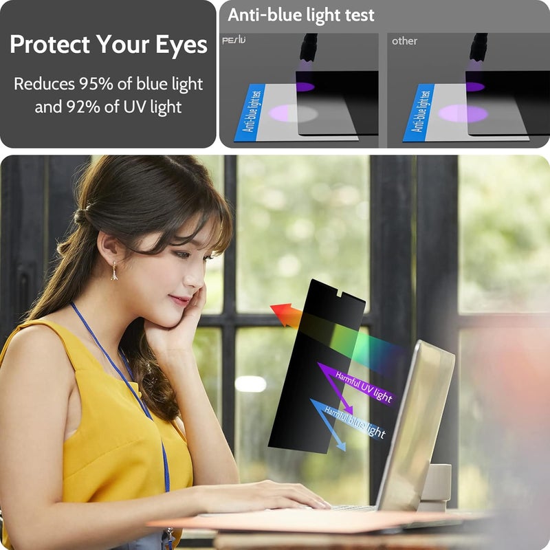 Peslv Privacy Screen MacBook Pro 16 Inch (2021-2023, M1, M2, M3) -A2991/A2485/A2780, Magnetic Removable Matte Anti Blue Light Glare Filter 16inch Privacy Screen Protector for Mac Pro 16.2" Laptop - Image 5