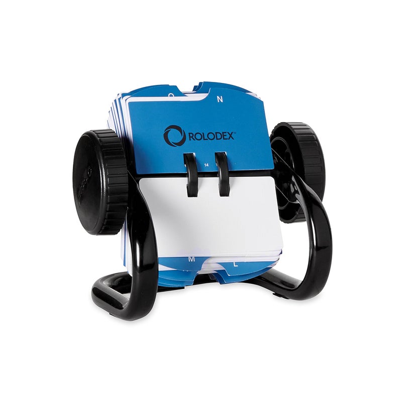 Rolodex ملف بطاقات رولودكس ميني الدوار، حجم البطاقة 1-3/4" × 3-1/4"، 250 بطاقة صغيرة، أسود - حجم مدمج، مثالي لكتابة الأسماء والأرقام - Image 1