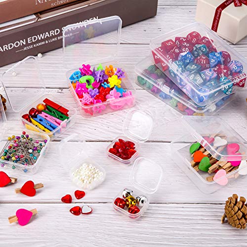 SATINIOR 24 Packs Small Clear Plastic Beads Storage Containers Box with Hinged Lid for Storage of Small Items, Crafts, Jewelry, Hardware (3.5 x 2.4 x 1.2 Inches) - Image 4