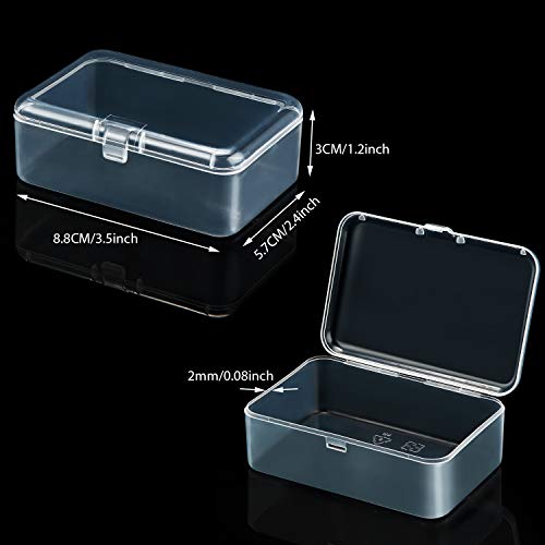 SATINIOR 24 Packs Small Clear Plastic Beads Storage Containers Box with Hinged Lid for Storage of Small Items, Crafts, Jewelry, Hardware (3.5 x 2.4 x 1.2 Inches) - Image 2