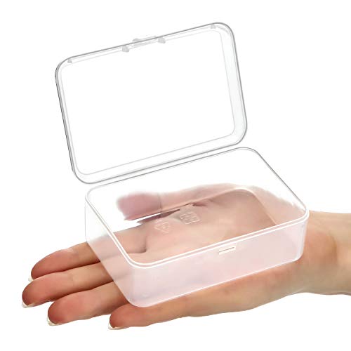 SATINIOR 24 Packs Small Clear Plastic Beads Storage Containers Box with Hinged Lid for Storage of Small Items, Crafts, Jewelry, Hardware (3.5 x 2.4 x 1.2 Inches) - Image 5