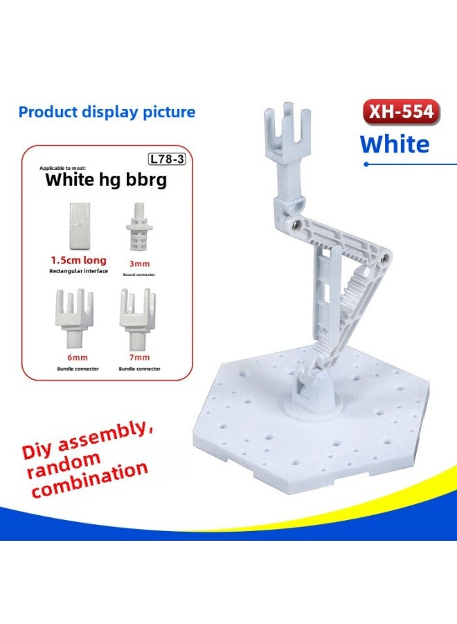 1/144HG RG BB Hand-made Gundam Model Doll Assembled Bracket Display Platform Base Support Frame-Color:XH-554: Bracket White - Image 1