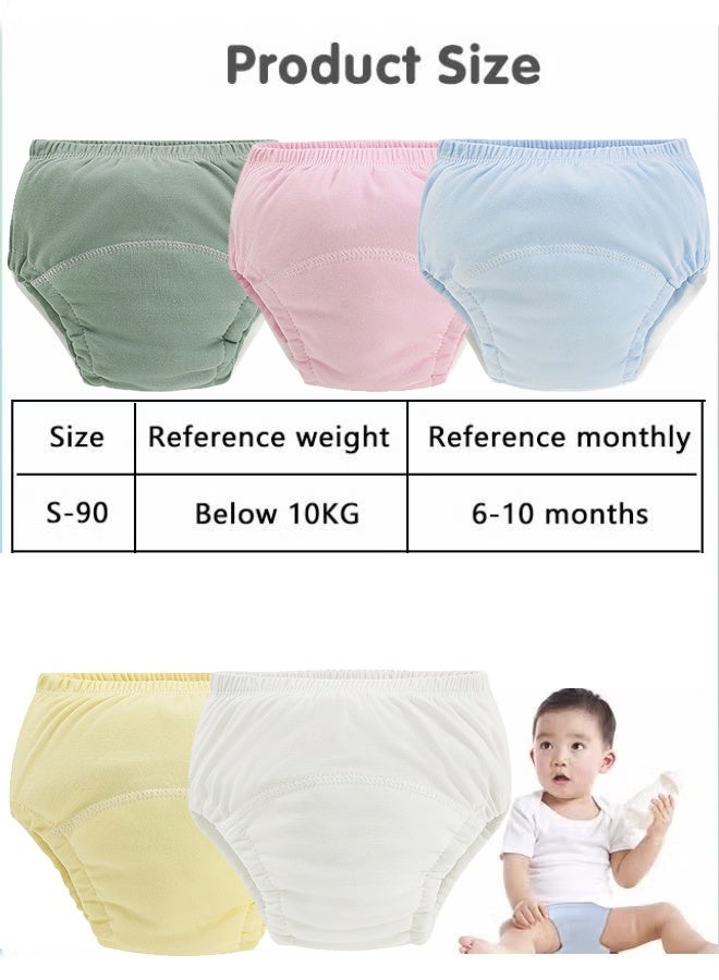 5-pack, size 90, pure cotton toddler training pants, highly absorbent, reusable, unisex (6 layers), toilet training underwear for boys and girls. - Image 2