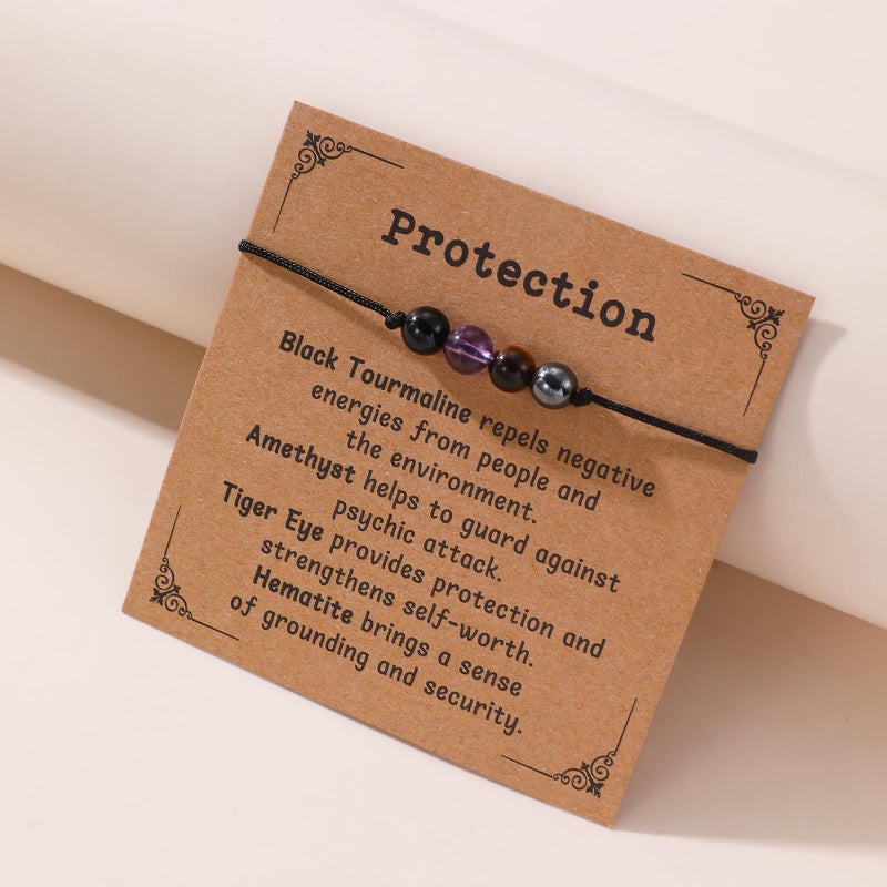Korotho Anxiety Relief Bracelet for Women Men, Stress And Anxiety Reliefs Healing Crystal Gemstone Natural Stone Beaded Bracelets Anxiety Relief Item Spiritual Bracelet Ring Necklace for Her Him - Image 5