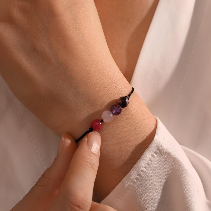 Korotho Anxiety Relief Bracelet for Women Men, Stress And Anxiety Reliefs Healing Crystal Gemstone Natural Stone Beaded Bracelets Anxiety Relief Item Spiritual Bracelet Ring Necklace for Her Him - Image 4