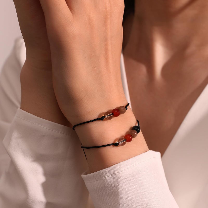 Korotho Anxiety Relief Bracelet for Women Men, Stress And Anxiety Reliefs Healing Crystal Gemstone Natural Stone Beaded Bracelets Anxiety Relief Item Spiritual Bracelet Ring Necklace for Her Him - Image 3