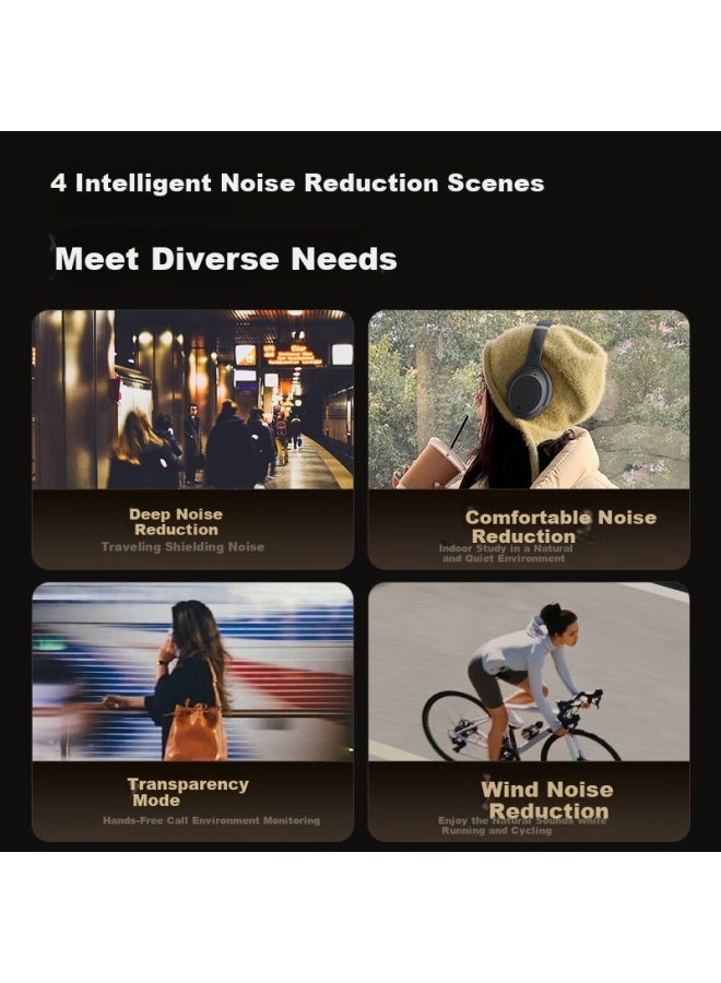 Xiberia Ydm01 Dual Gold Standard Active Noise Cancelling Bluetooth Headphones Over-ear Wireless Low Latency Long Battery Life Music Headset Compatible With Phones And Computers Dual Gold Standard Matte Black - Image 1