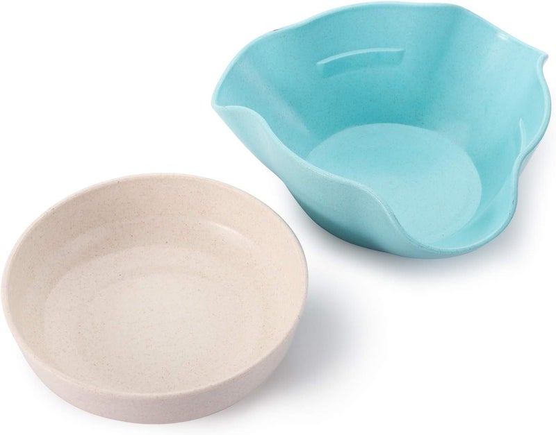 Cedilis 4 Pack Pistachio Bowl Double Peanut Bowl with Seeds Shell Storage Wheat Straw Snack Serving Dish for Sunflower Seeds Edamame Nuts Fruits - Image 5