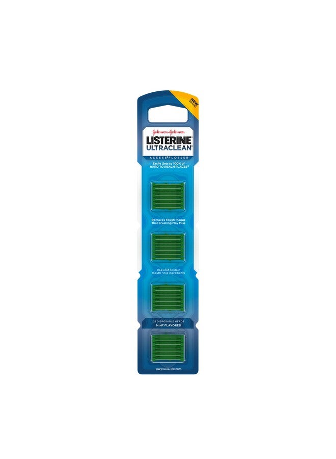 Ultraclean Access Disposable Snap-On Flosser Refill Heads For Proper Oral Care, Mint Flavored, 28 Count (Pack Of 5)