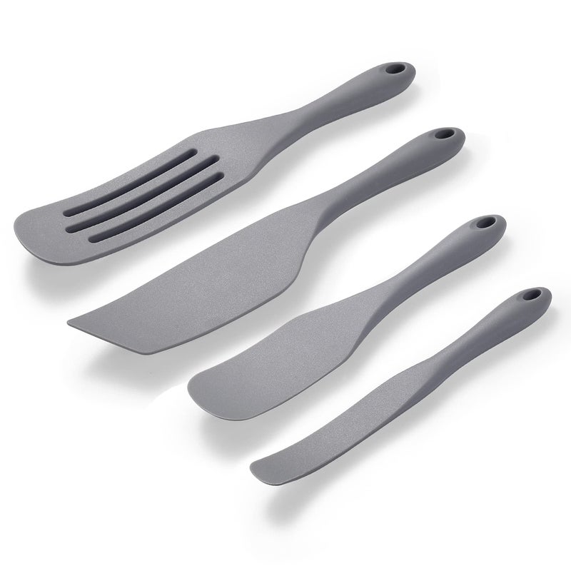 Tongjude Silicone Spurtle Set  Silicone Spatula Set  Heat Resistant Cooking Utensil for Nonstick Cookware  Serving Baking  Whisking  Smashing  Scooping  Spreading  4 Piece - Image 1
