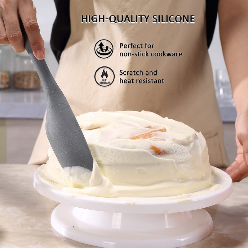 Tongjude Silicone Spurtle Set  Silicone Spatula Set  Heat Resistant Cooking Utensil for Nonstick Cookware  Serving Baking  Whisking  Smashing  Scooping  Spreading  4 Piece - Image 4