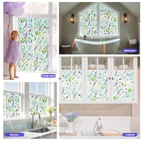 SOMWISE Rainbow Window Privacy Film,Heat Control,UV Blocking,Anti-Glare,Day & Night Privacy Protection & Decoration for Home, Bathroom,Glass Door,Static Cling,Renter-Friendly with Installation Tools - Image 5