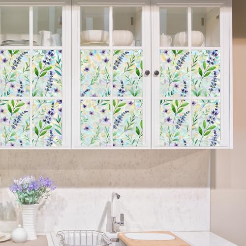 SOMWISE Rainbow Window Privacy Film,Heat Control,UV Blocking,Anti-Glare,Day & Night Privacy Protection & Decoration for Home, Bathroom,Glass Door,Static Cling,Renter-Friendly with Installation Tools - Image 3